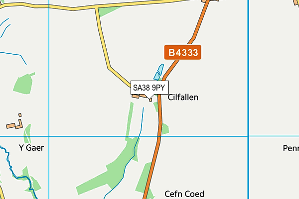 SA38 9PY map - OS VectorMap District (Ordnance Survey)