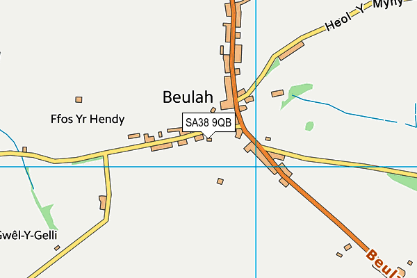 SA38 9QB map - OS VectorMap District (Ordnance Survey)