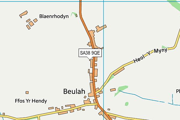 SA38 9QE map - OS VectorMap District (Ordnance Survey)