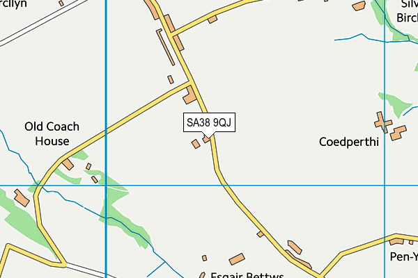 SA38 9QJ map - OS VectorMap District (Ordnance Survey)
