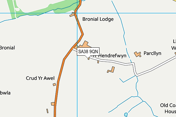 SA38 9QN map - OS VectorMap District (Ordnance Survey)