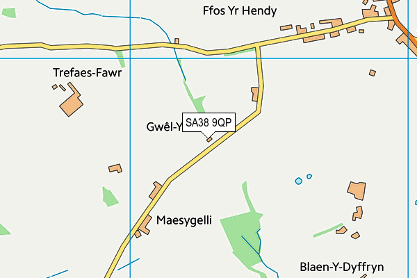 SA38 9QP map - OS VectorMap District (Ordnance Survey)