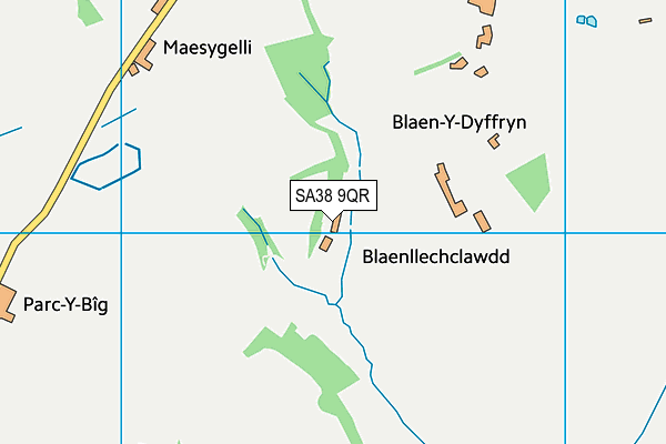 SA38 9QR map - OS VectorMap District (Ordnance Survey)