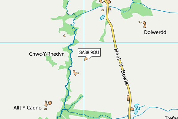 SA38 9QU map - OS VectorMap District (Ordnance Survey)