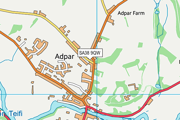 SA38 9QW map - OS VectorMap District (Ordnance Survey)