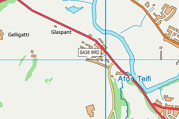 SA38 9RD map - OS VectorMap District (Ordnance Survey)