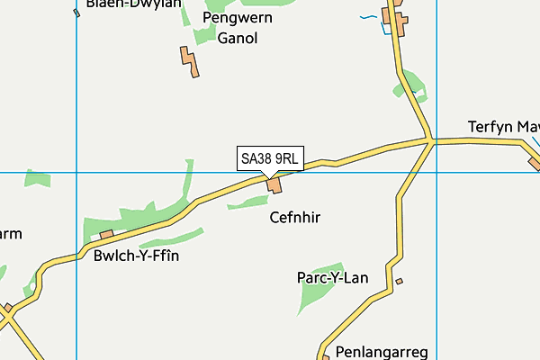 SA38 9RL map - OS VectorMap District (Ordnance Survey)