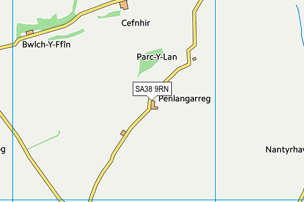 SA38 9RN map - OS VectorMap District (Ordnance Survey)