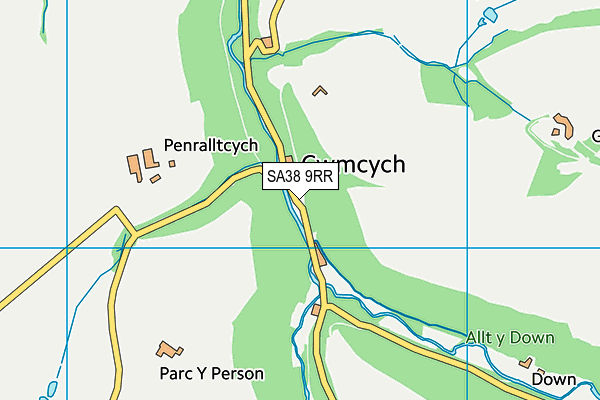 SA38 9RR map - OS VectorMap District (Ordnance Survey)