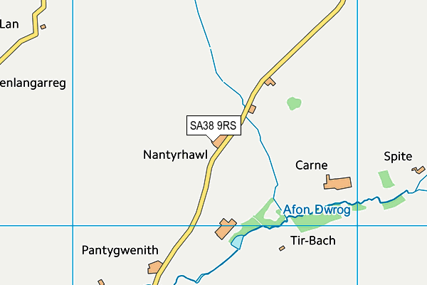 SA38 9RS map - OS VectorMap District (Ordnance Survey)