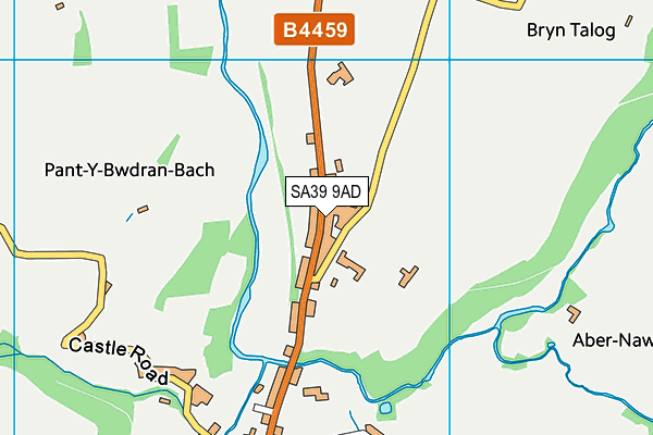 SA39 9AD map - OS VectorMap District (Ordnance Survey)