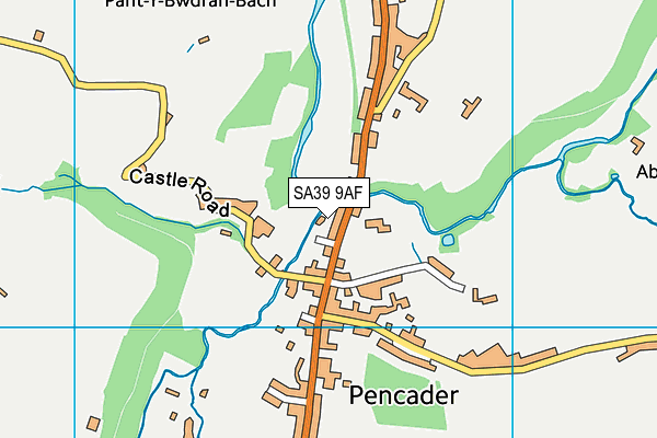 SA39 9AF map - OS VectorMap District (Ordnance Survey)