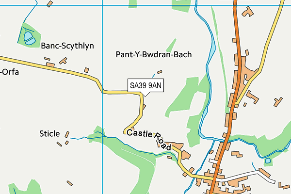 SA39 9AN map - OS VectorMap District (Ordnance Survey)