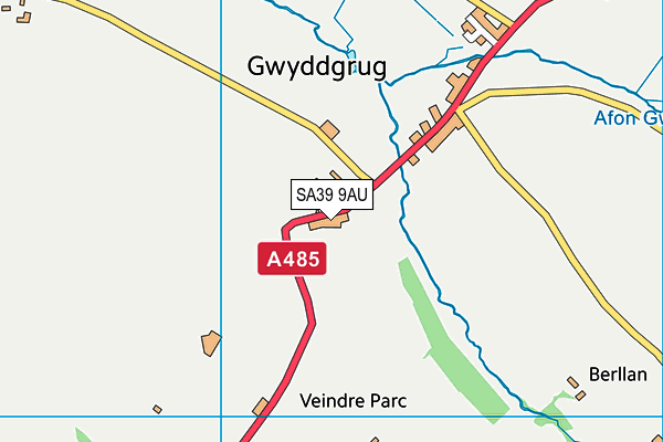 SA39 9AU map - OS VectorMap District (Ordnance Survey)