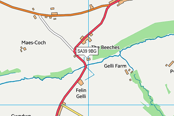 SA39 9BG map - OS VectorMap District (Ordnance Survey)