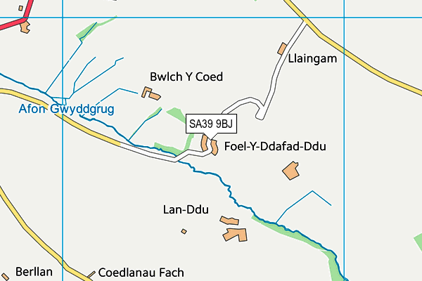 SA39 9BJ map - OS VectorMap District (Ordnance Survey)