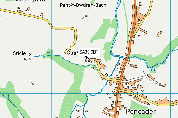 SA39 9BT map - OS VectorMap District (Ordnance Survey)