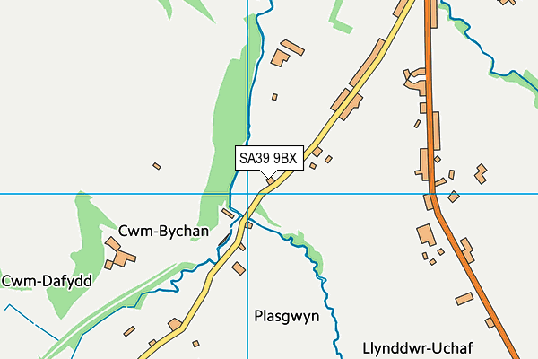 SA39 9BX map - OS VectorMap District (Ordnance Survey)