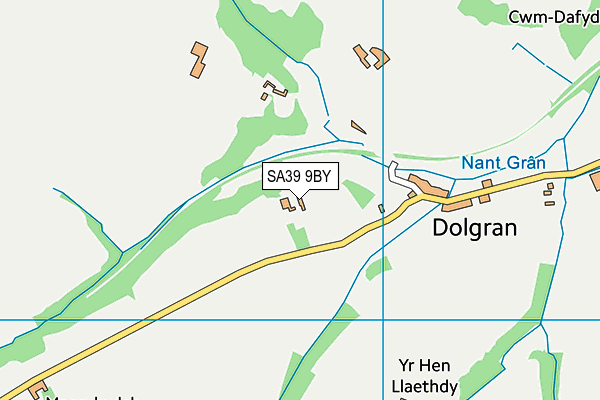 SA39 9BY map - OS VectorMap District (Ordnance Survey)