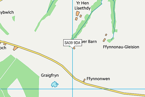 SA39 9DA map - OS VectorMap District (Ordnance Survey)