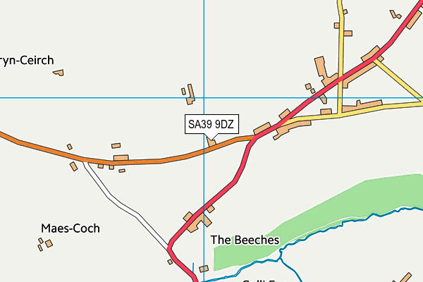 SA39 9DZ map - OS VectorMap District (Ordnance Survey)