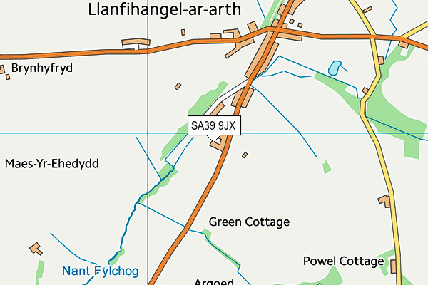 SA39 9JX map - OS VectorMap District (Ordnance Survey)