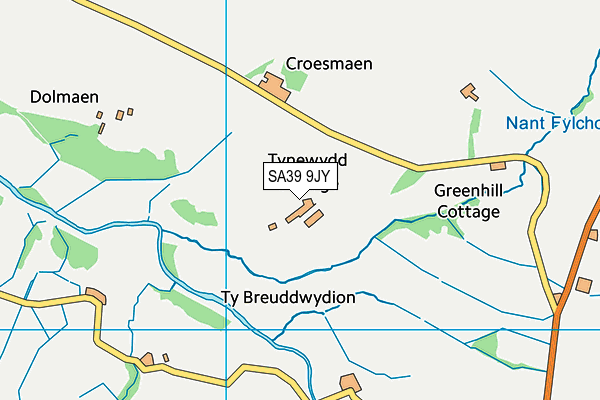 SA39 9JY map - OS VectorMap District (Ordnance Survey)