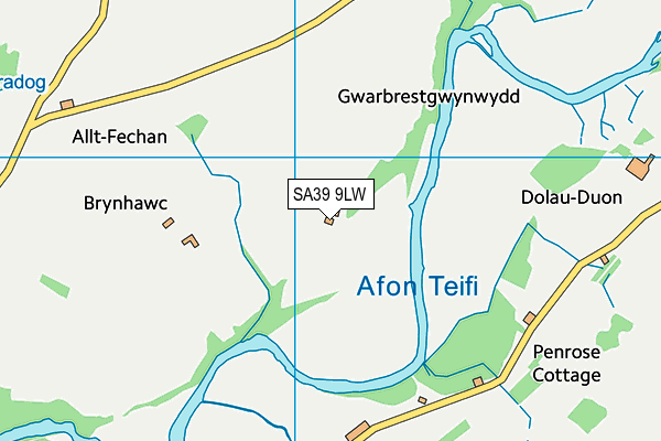 SA39 9LW map - OS VectorMap District (Ordnance Survey)