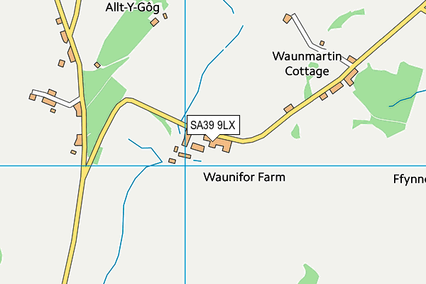 SA39 9LX map - OS VectorMap District (Ordnance Survey)