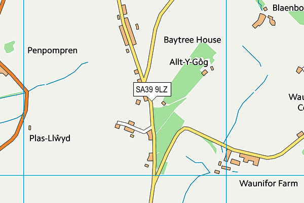 SA39 9LZ map - OS VectorMap District (Ordnance Survey)