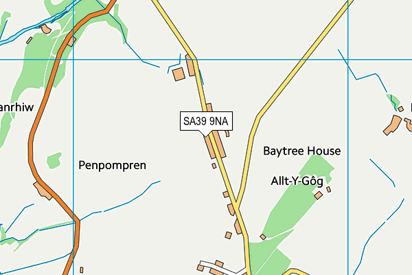 SA39 9NA map - OS VectorMap District (Ordnance Survey)