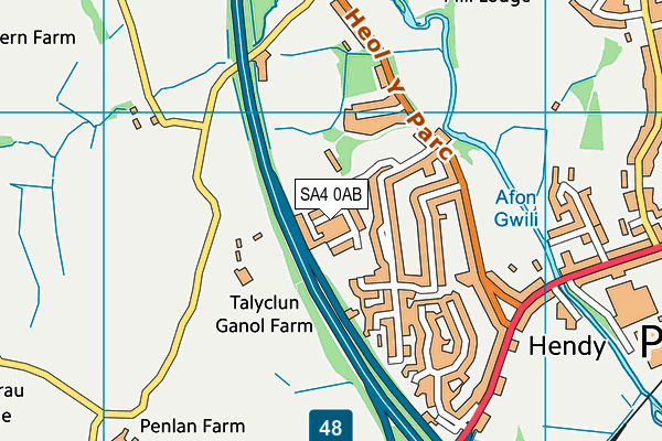 SA4 0AB map - OS VectorMap District (Ordnance Survey)