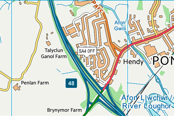 SA4 0FF map - OS VectorMap District (Ordnance Survey)