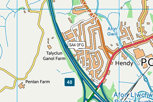 SA4 0FG map - OS VectorMap District (Ordnance Survey)