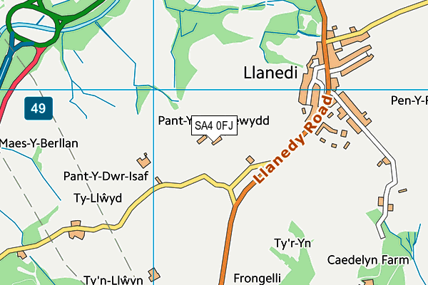 SA4 0FJ map - OS VectorMap District (Ordnance Survey)