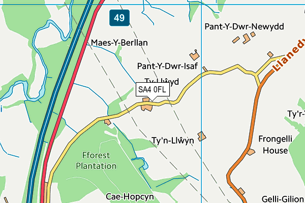 SA4 0FL map - OS VectorMap District (Ordnance Survey)