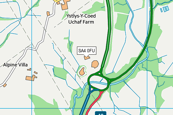 SA4 0FU map - OS VectorMap District (Ordnance Survey)