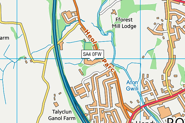 SA4 0FW map - OS VectorMap District (Ordnance Survey)