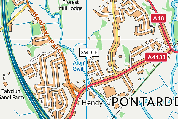 SA4 0TF map - OS VectorMap District (Ordnance Survey)