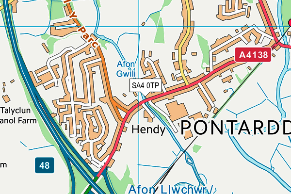 SA4 0TP map - OS VectorMap District (Ordnance Survey)