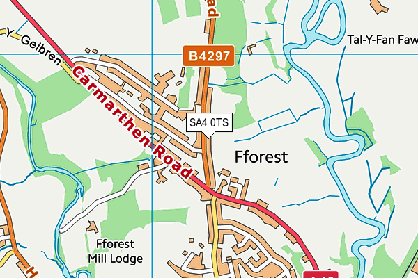 SA4 0TS map - OS VectorMap District (Ordnance Survey)