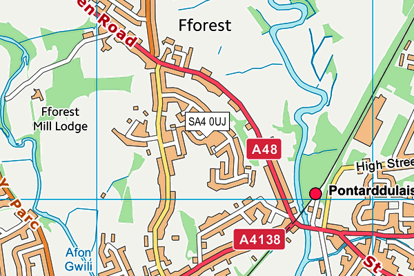 SA4 0UJ map - OS VectorMap District (Ordnance Survey)