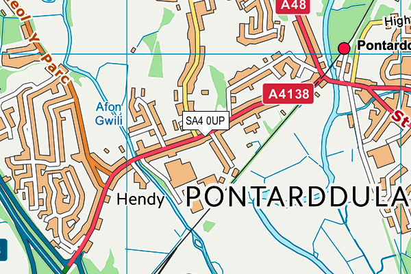 SA4 0UP map - OS VectorMap District (Ordnance Survey)