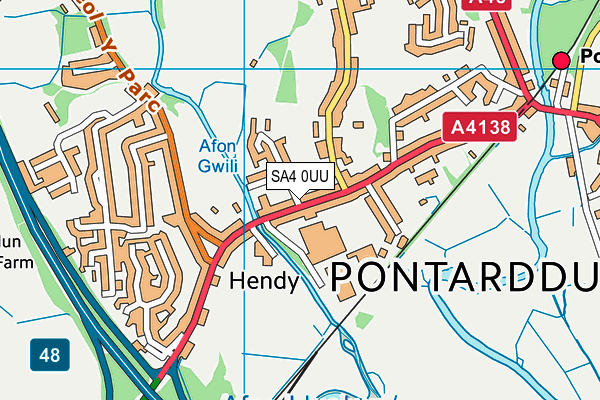 SA4 0UU map - OS VectorMap District (Ordnance Survey)