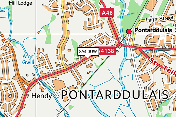 SA4 0UW map - OS VectorMap District (Ordnance Survey)