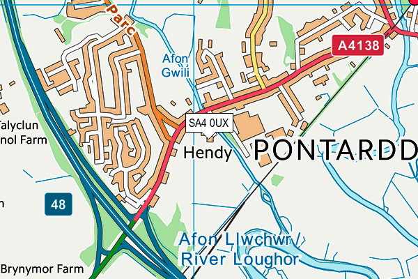 SA4 0UX map - OS VectorMap District (Ordnance Survey)