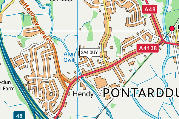 SA4 0UY map - OS VectorMap District (Ordnance Survey)