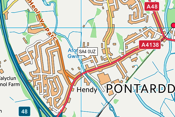 SA4 0UZ map - OS VectorMap District (Ordnance Survey)