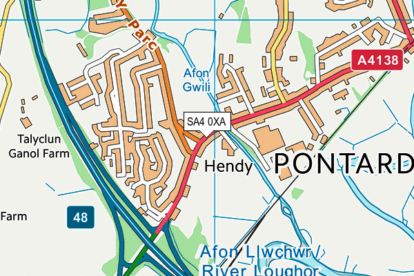 SA4 0XA map - OS VectorMap District (Ordnance Survey)