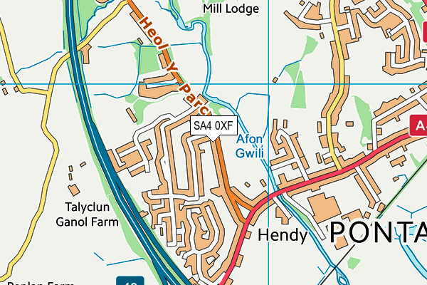 SA4 0XF map - OS VectorMap District (Ordnance Survey)